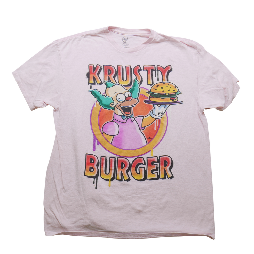 The Simpsons Shirt Mens Large Krusty Burger 20th Anniversary Pink Tee
